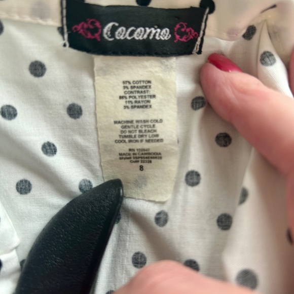 Cocomo Polka Dots Shirt with Black Skirt Dress - Picture 4 of 4